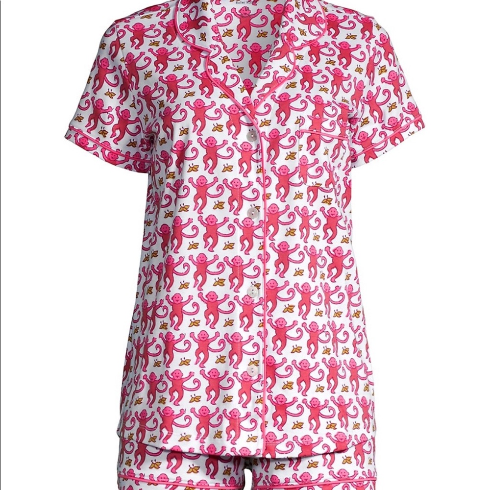 Monkey Parade Roller Rabbit Pajama Set (shorts and pocket tee)